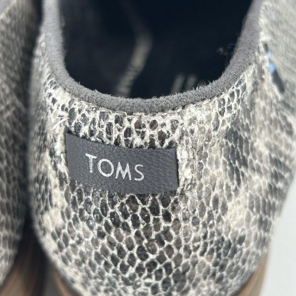 TOMS Snakeskin Slip On Loafers Women's 9 Neutral Print Casual Flats - Picture 6 of 9